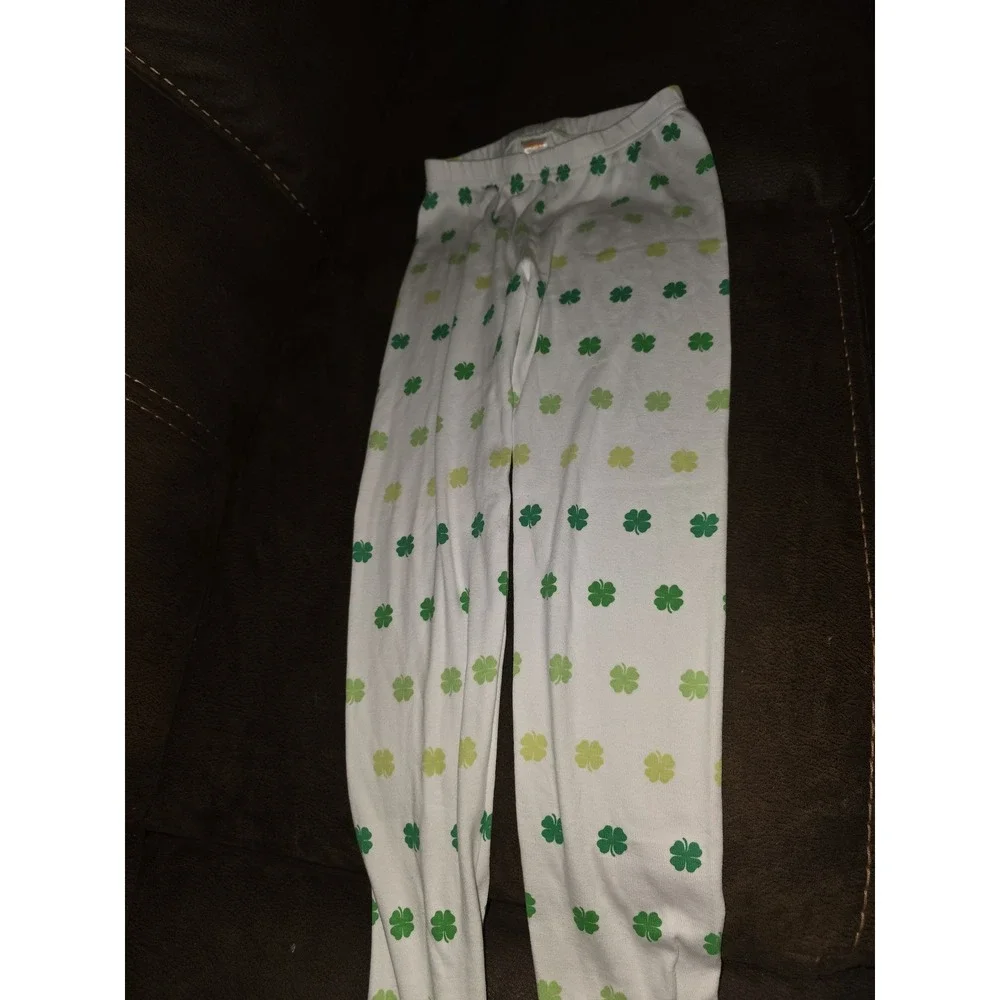 Gymboree st Patrick's day 4 leaf clover pajamas sleep size 10‎